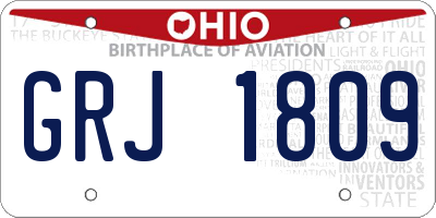 OH license plate GRJ1809