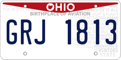 OH license plate GRJ1813