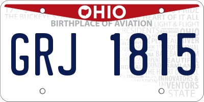 OH license plate GRJ1815