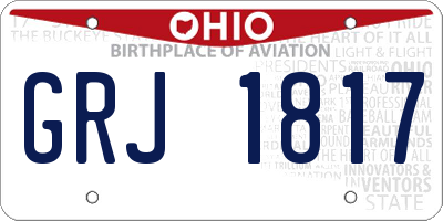 OH license plate GRJ1817