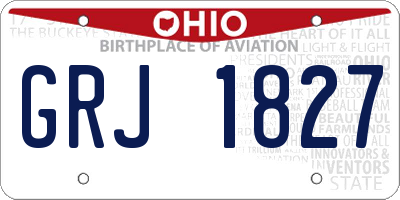 OH license plate GRJ1827