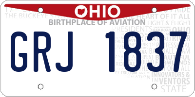 OH license plate GRJ1837