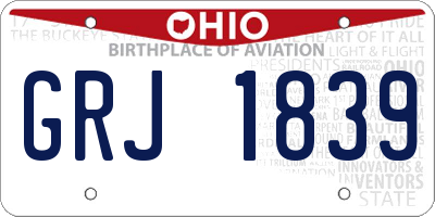 OH license plate GRJ1839
