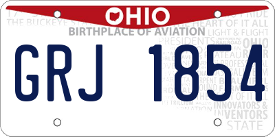 OH license plate GRJ1854