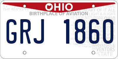 OH license plate GRJ1860