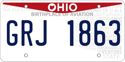 OH license plate GRJ1863