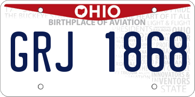 OH license plate GRJ1868