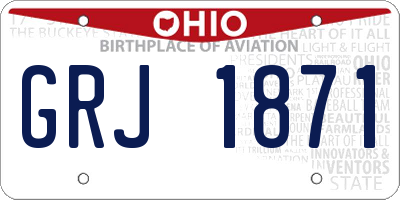 OH license plate GRJ1871