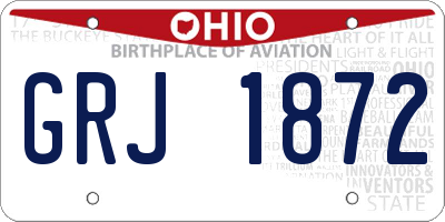 OH license plate GRJ1872