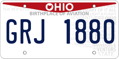 OH license plate GRJ1880