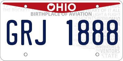 OH license plate GRJ1888