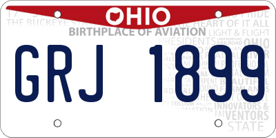 OH license plate GRJ1899