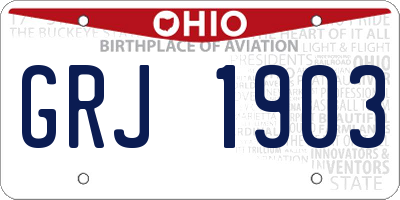 OH license plate GRJ1903