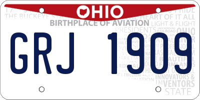 OH license plate GRJ1909
