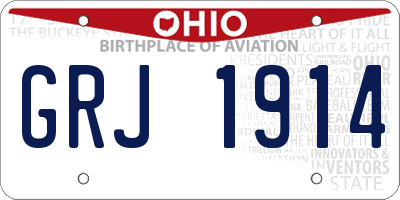 OH license plate GRJ1914