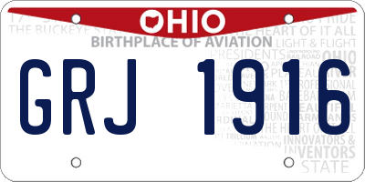 OH license plate GRJ1916