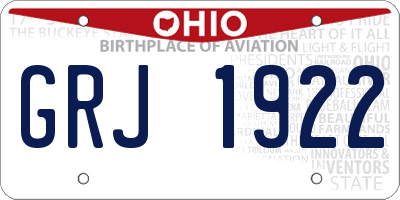 OH license plate GRJ1922