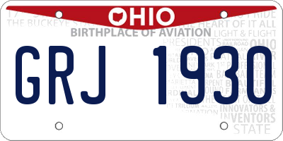 OH license plate GRJ1930