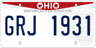 OH license plate GRJ1931