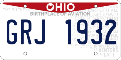 OH license plate GRJ1932