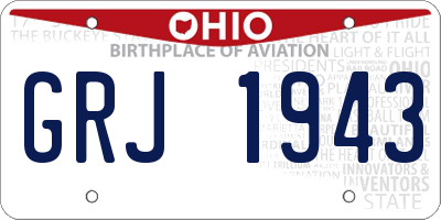 OH license plate GRJ1943