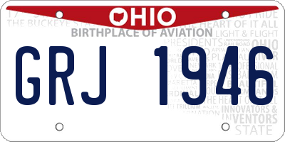 OH license plate GRJ1946