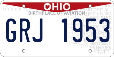 OH license plate GRJ1953