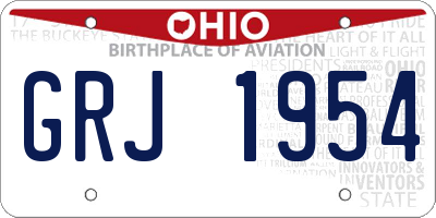 OH license plate GRJ1954
