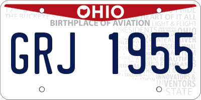 OH license plate GRJ1955