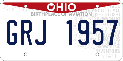 OH license plate GRJ1957