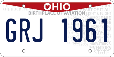 OH license plate GRJ1961