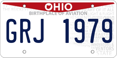 OH license plate GRJ1979