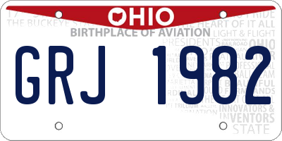 OH license plate GRJ1982