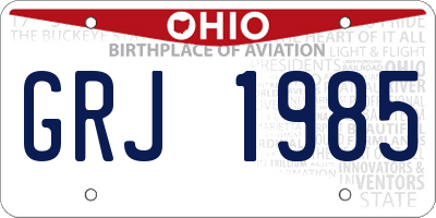 OH license plate GRJ1985