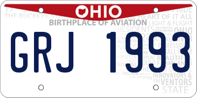 OH license plate GRJ1993