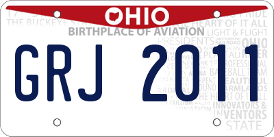 OH license plate GRJ2011