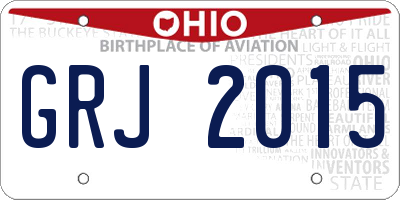 OH license plate GRJ2015