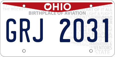 OH license plate GRJ2031