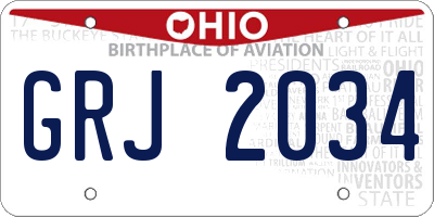 OH license plate GRJ2034