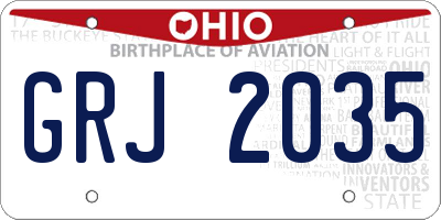 OH license plate GRJ2035