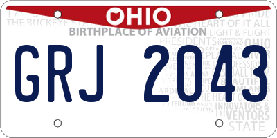 OH license plate GRJ2043