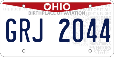 OH license plate GRJ2044