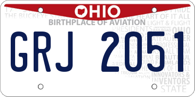 OH license plate GRJ2051