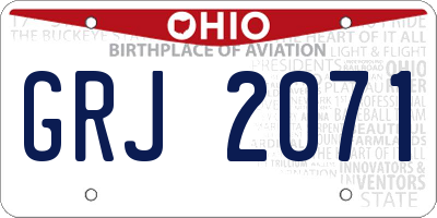 OH license plate GRJ2071