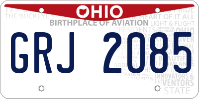 OH license plate GRJ2085