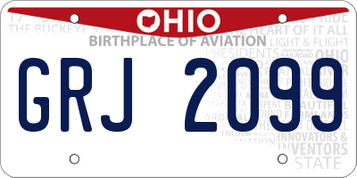 OH license plate GRJ2099