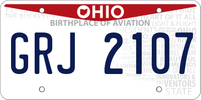 OH license plate GRJ2107