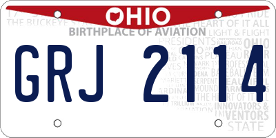 OH license plate GRJ2114