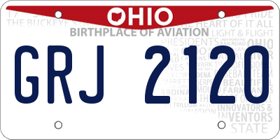 OH license plate GRJ2120