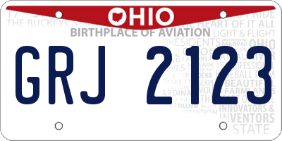 OH license plate GRJ2123